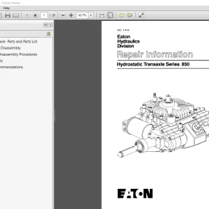 Eaton Hydrostatic Transaxle Series 850 Repair Manual - PDF DOWNLOAD