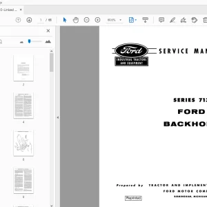 Ford Backhoes Series 713 Service Manual - PDF