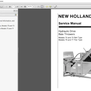 Ford New Holland 70 & 72 Belt Type 75 & 77 Pan Type Service Manual PDF