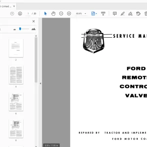 Ford Remote Control Valve Service Manual - PDF