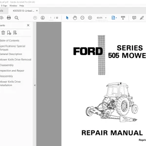 Ford Series 505 Mower Repair Manual - PDF DOWNLOAD