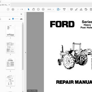 Ford Series 905 Heavy Duty Post Hole Digger Repair Manual - PDF