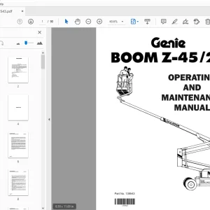 Genie Boom Z-45/22 OPERATING & MAINTENANCE MANUAL - PDF