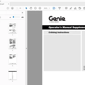 Genie Cribbing Instructions Supplement Operator's Manual - PDF