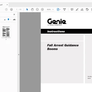 Genie Fall Arrest Guidance Booms Instruction Manual 233990 - PDF