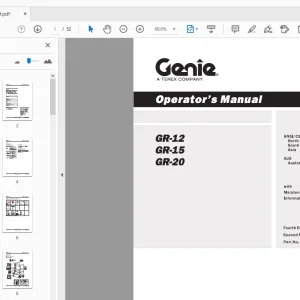 Genie GR-12 GR-15 G-20 Operator's Manual 133069 - PDF