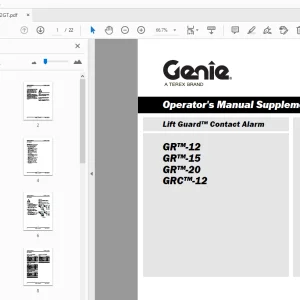 Genie GR-12 GR-15 GR-20 GRC-12 Lift Guard Contact Alarm Operator's Manual - PDF