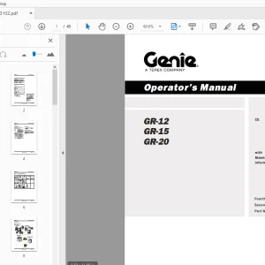 Genie GR-12 GR-15 GR-20 Operator's Manual 133102 - PDF DOWNLOAD