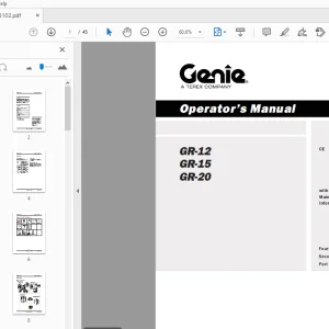 Genie GR-12 GR-15 GR-20 Operator’s Manual 133102 - PDF DOWNLOAD