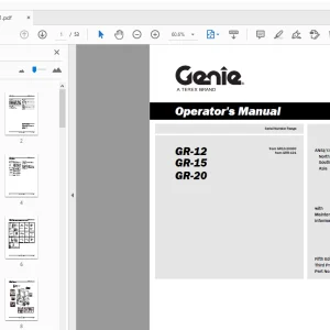Genie GR-12 GR-15 GR-20 Operator's Manual 133571 - PDF