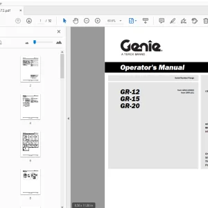 Genie GR-12 GR-15 GR-20 Operator's Manual 133572 - PDF DOWNLOAD