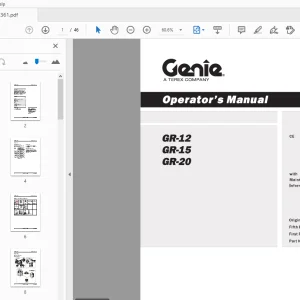 Genie GR-12 GR-15 GR-20 Operator's Manual 145361 - PDF