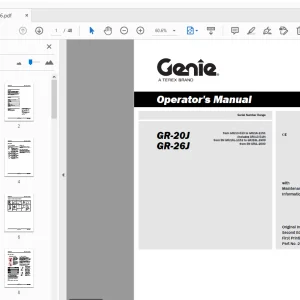 Genie GR-20J GR-26J Operator's Manual 216596 - PDF DOWNLOAD