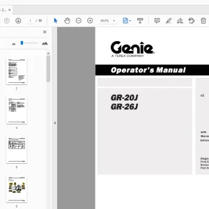 Genie GR-20J GR-26J Operator's Manual T110457 - PDF
