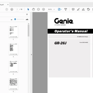 Genie GR-26J Operator's Manual 1255264 - PDF DOWNLOAD