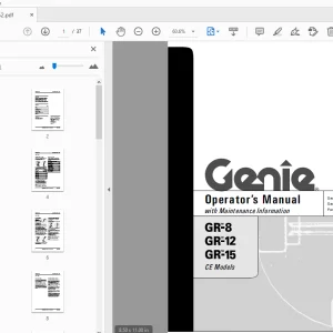 Genie GR-8 GR-12 GR-15 CE Models Operator's Manual 97752 - PDF