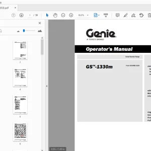 Genie GS-1330m Operator's Manual 1301858 - PDF