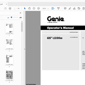 Genie GS-1330m Operator's Manual 1301859 - PDF DOWNLOAD