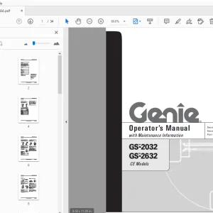 Genie GS-2032 GS-2632 CE Models Operator's Manual - PDF