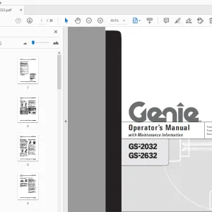 Genie GS-2032 GS-2632 Operator's Manual 1000033 - PDF