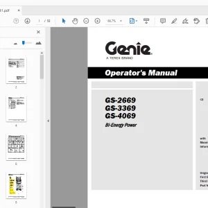 Genie GS-2669 GS-3369 GS-4069 Bi-Energy Power Operator's Manual - PDF