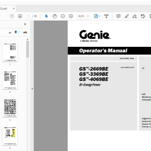 Genie GS-2669BE GS-3369BE GS-4069BE Bi-Energy Power Operator's Manual - PDF
