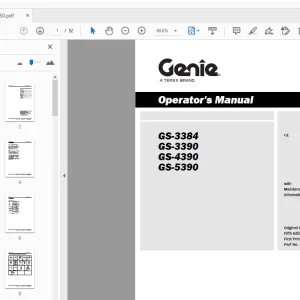 Genie GS-3384 GS-3390 GS-4390 GS-5390 Operator's Manual - PDF