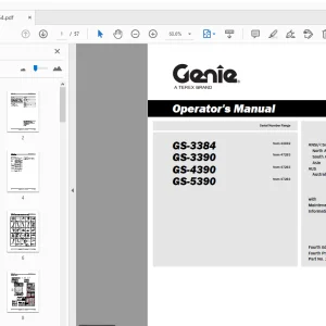 Genie GS-3384 GS-3390 GS-4390 GS-5390 Operator's Manual - PDF