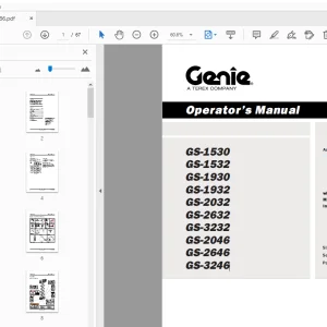 Genie GS-1530,1532,1930,1932,2032,2632,3232,2046,2646,3246 Operator's Manual - PDF