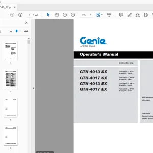 Genie GTH-4013 SX GTH-4017 SX GTH-4013 EX GTH-4017 EX Operator’s Manual - PDF