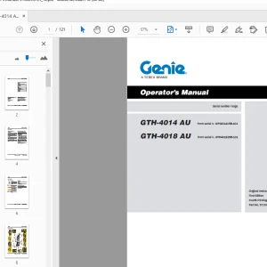 Genie GTH-4014 AU GTH-4018 AU Operator’s Manual 57.0009.0729_14 - PDF