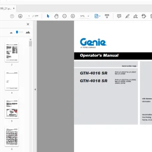 Genie GTH-4016 SR GTH-4018 SR Operator’s Manual 57.0009.0499_21 - PDF