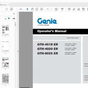 Genie GTH-4518 ER GTH-4020 ER GTH-6025 ER Operation Manual PDF