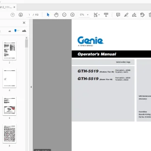 Genie GTH-5519 (Perkins Tier III) GTH-5519 (Deutz Tier III) Operator's Manual - PDF