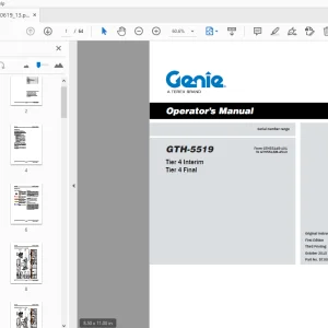 Genie GTH-5519 Tier 4 Interim Tier 4 Final Operation Manual PDF