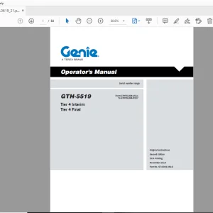 Genie GTH-5519 Tier 4 Interim Tier 4 Final Operator Manual PDF
