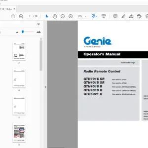 Genie GTH4016 SR GTH4018 SR GTH4016 R GTH4018 R GTH5021 R Operator's Manual - PDF