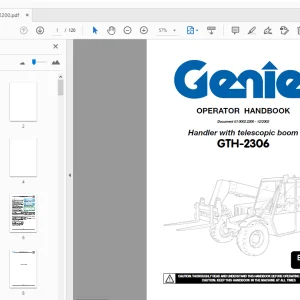 Genie Handler with telescopic boom GTH-2306 Operator Manual - PDF