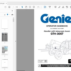 Genie Handler with telescopic boom GTH-3007 Operator Manual - PDF