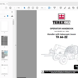 Terexlift Handler with telescopic boom TX 66-22 Operator Manual - PDF