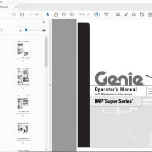 Operator Manual for Genie IWP Super Series 82909 PDF Download