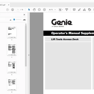 Genie Lift Tools Access Deck Supplement Operator's Manual - PDF