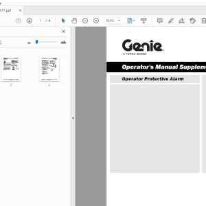 Genie Operator Protective Alarm Supplement Operator's Manual - PDF