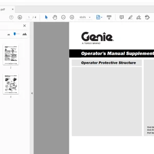 Genie Operator Protective Structure Operator's Manual Supplement 219159 - PDF