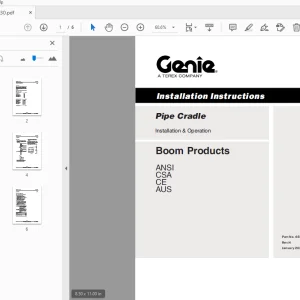 Genie Pipe Cradle Boom Products ANSI CSA CE AUS Installation & Operation Manual - PDF