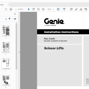 Genie Pipe Cradle Scissor Lifts Instructions Manual 72830GT - PDF