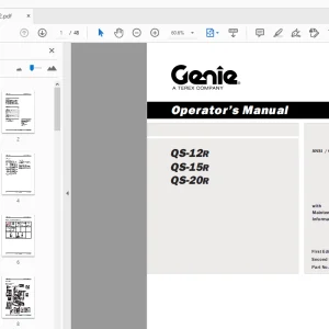 Genie QS-12R QS-15R QS-20R Operator’s Manual 133492 - PDF DOWNLOAD