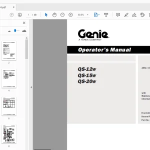 Genie QS-12W QS-15W QS-20W Operator’s Manual 133494 - PDF