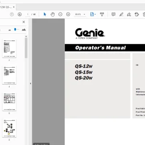 Genie QS-12W QS-15W QS-20W Operator’s Manual 133495 - PDF DOWNLOAD