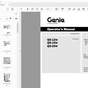 Genie QS-12W QS-15W QS-20W Operator's Manual 133578 - PDF